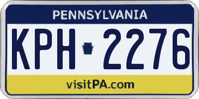 PA license plate KPH2276