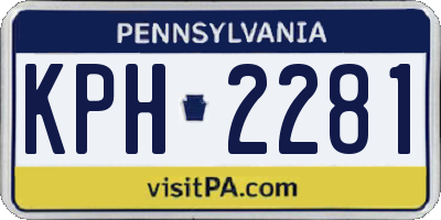 PA license plate KPH2281