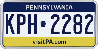 PA license plate KPH2282