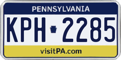 PA license plate KPH2285