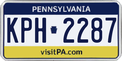 PA license plate KPH2287