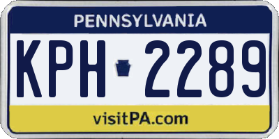 PA license plate KPH2289