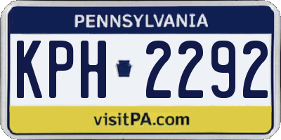 PA license plate KPH2292