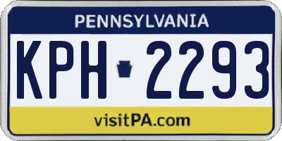 PA license plate KPH2293