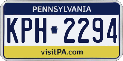 PA license plate KPH2294