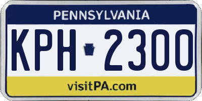PA license plate KPH2300