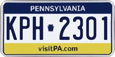 PA license plate KPH2301