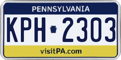 PA license plate KPH2303