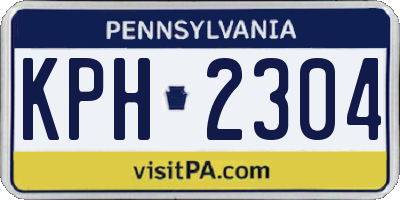 PA license plate KPH2304