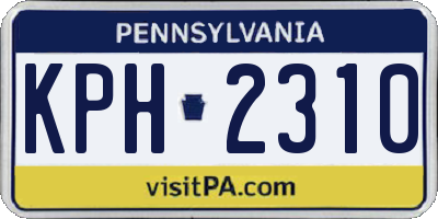 PA license plate KPH2310