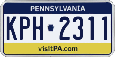 PA license plate KPH2311