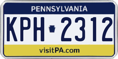 PA license plate KPH2312
