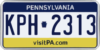 PA license plate KPH2313