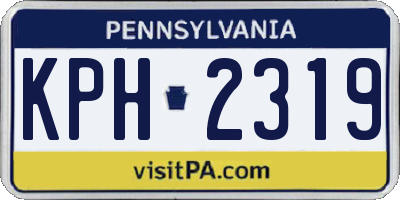 PA license plate KPH2319