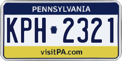 PA license plate KPH2321