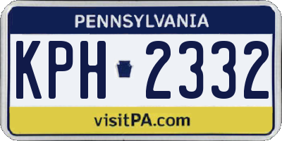 PA license plate KPH2332