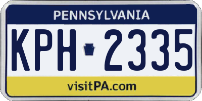 PA license plate KPH2335