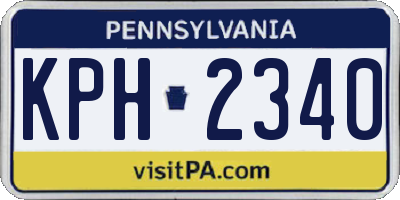 PA license plate KPH2340
