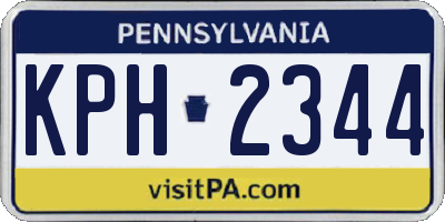 PA license plate KPH2344