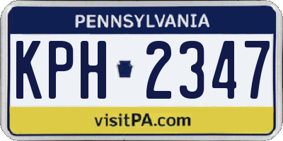 PA license plate KPH2347