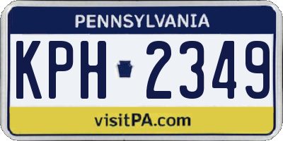 PA license plate KPH2349