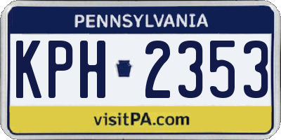 PA license plate KPH2353