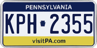 PA license plate KPH2355