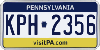 PA license plate KPH2356