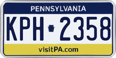 PA license plate KPH2358