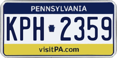 PA license plate KPH2359