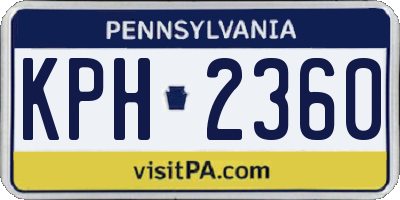 PA license plate KPH2360