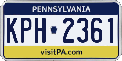 PA license plate KPH2361