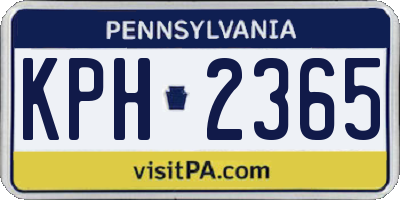 PA license plate KPH2365
