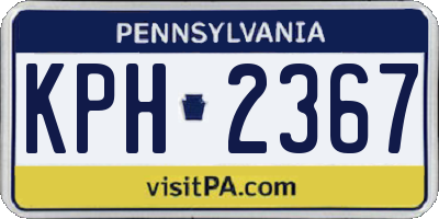 PA license plate KPH2367