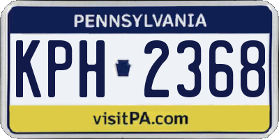 PA license plate KPH2368