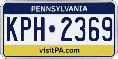 PA license plate KPH2369