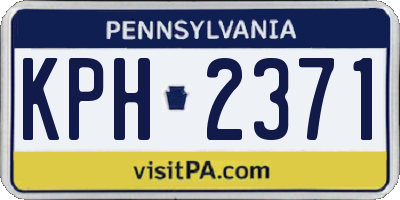 PA license plate KPH2371
