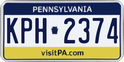 PA license plate KPH2374