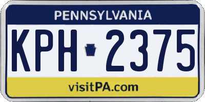PA license plate KPH2375