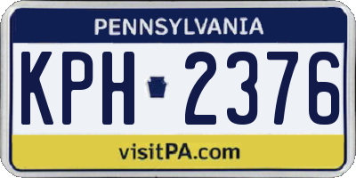 PA license plate KPH2376