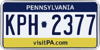 PA license plate KPH2377