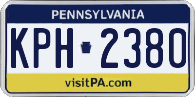 PA license plate KPH2380