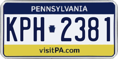 PA license plate KPH2381