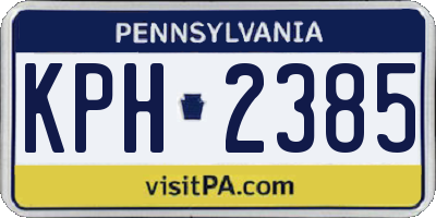 PA license plate KPH2385