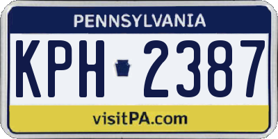 PA license plate KPH2387