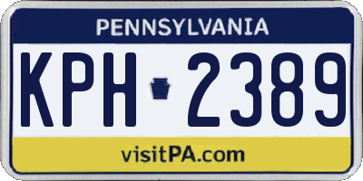 PA license plate KPH2389
