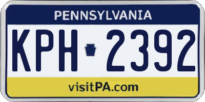 PA license plate KPH2392