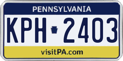 PA license plate KPH2403
