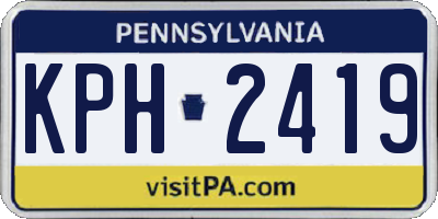 PA license plate KPH2419
