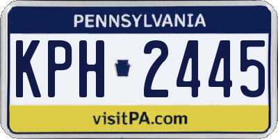 PA license plate KPH2445